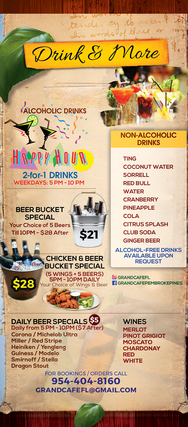 grand cafe food menu