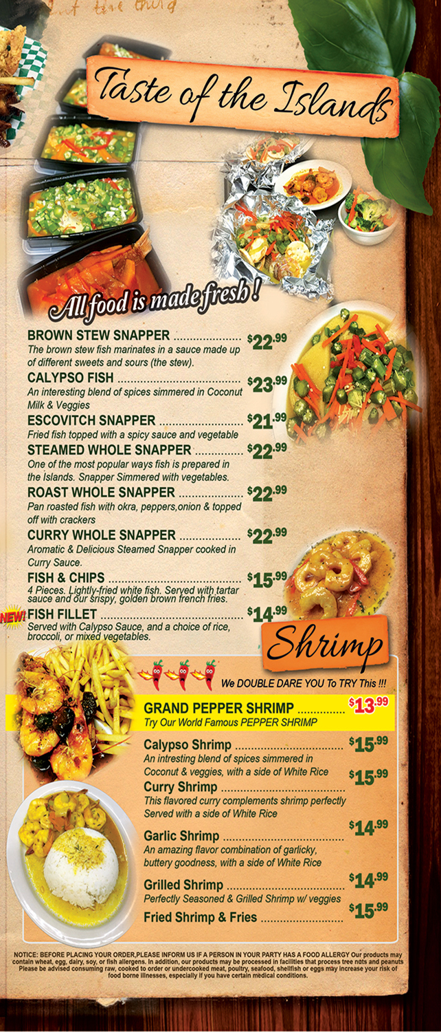 grand cafe food menu